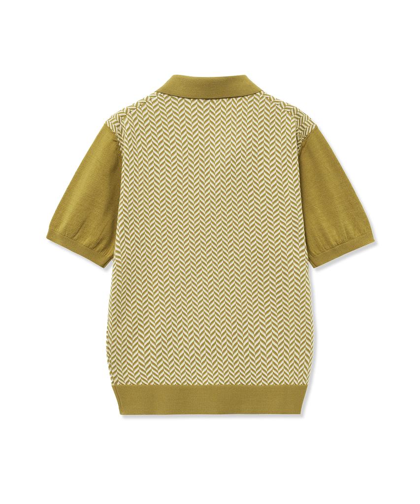 IOLO Comb Pattern Half Open Collar_Mustard