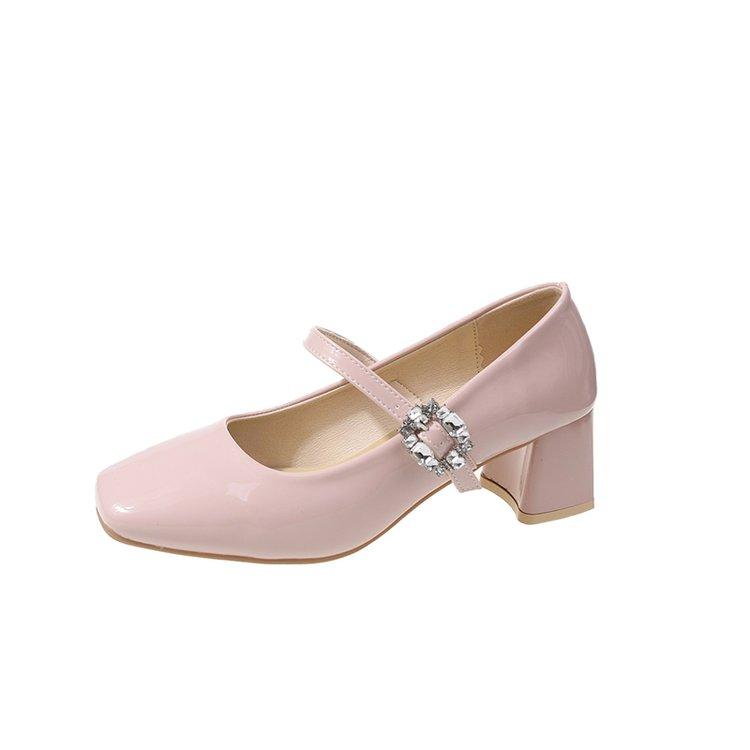 Модные красные туфли Мэри Джейн для женщин на толстом высоком каблуке, женские туфли в стиле Лолиты с квадратным носком, модные кожаные женские туфли для вечеринок, новинка 2024 года