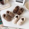 Girls Cotton Shoes Children Princess Plush Moccasin Shoes Simple Buckle Baby Warm Casual Shoes Autumn Winter 2024 New