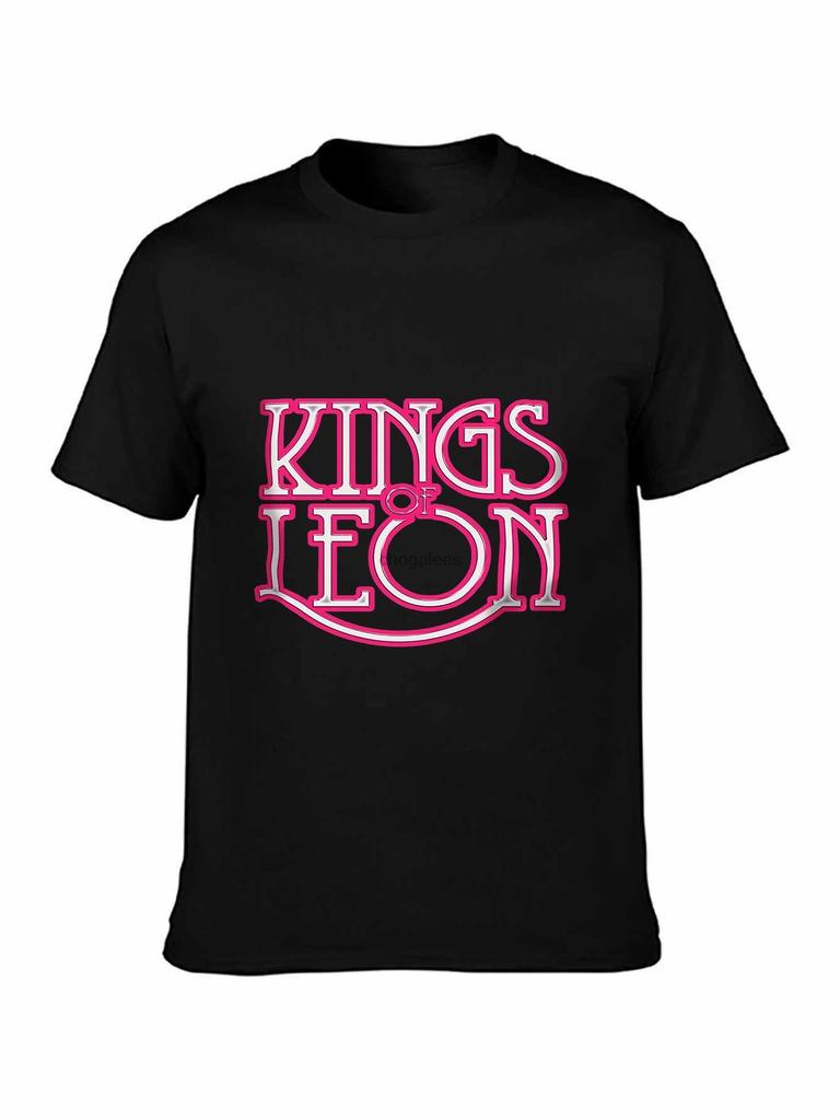 Kings of Leon Pink Logo Black T-shirt