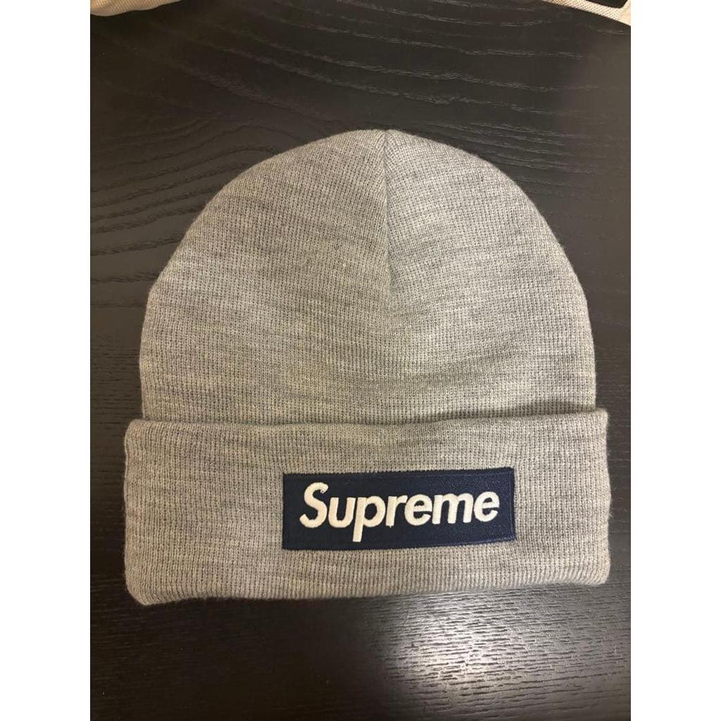 Б/у шапка Supreme New Era с логотипом Box Logo, серая