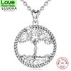Ожерелье с подвеской «Дерево жизни» из стерлингового серебра 925 пробы, ожерелье с листьями дерева и богиней из цельного серебра, винтажные ювелирные изделия с коробкой D475