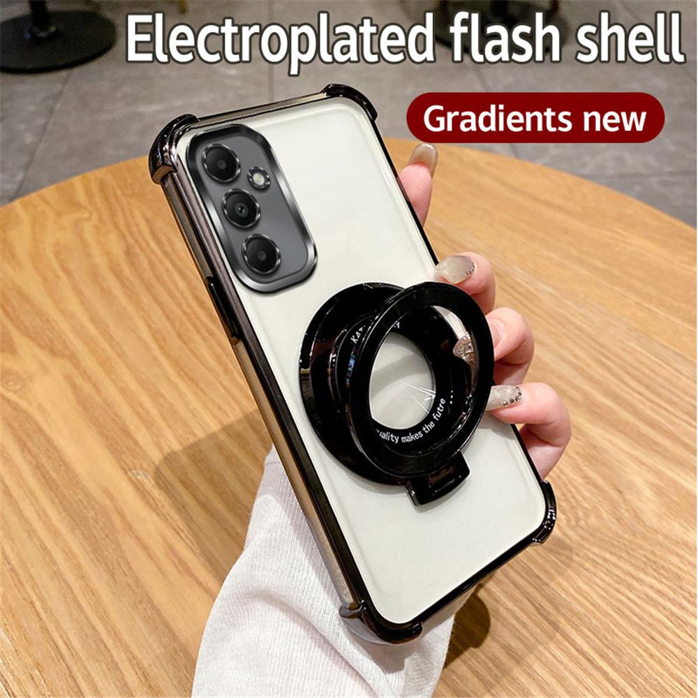 Роскошный блестящий чехол с держателем для Samsung A06 A16 A05S A15 A25 A35 A55 A04 A14 A24 A34 A54 Мягкий противоударный чехол-подставка