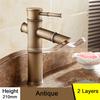 Basin Faucet Antqiue Brass Bamboo Waterfall Bathroom Sink Faucet Single Lever Deck Bath Toilet Mixer Water Tap WC Taps ZLY-6660