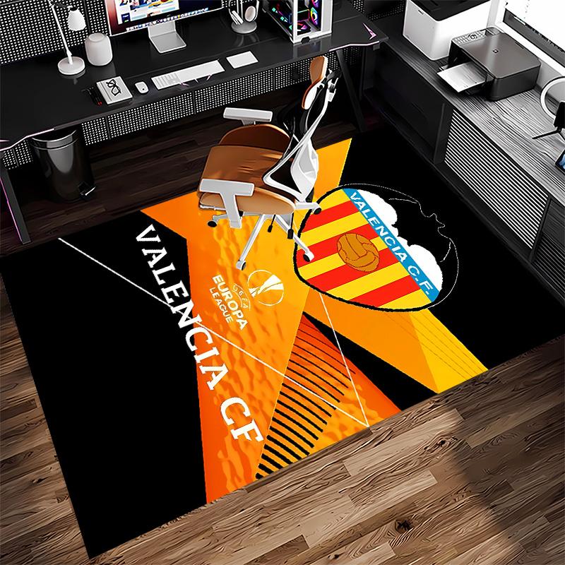 Valencia logo Print Area Rug - Soft, Washable Non-Slip Indoor Mat for Office Chairs, Living Room, Home Office Decorative Rug