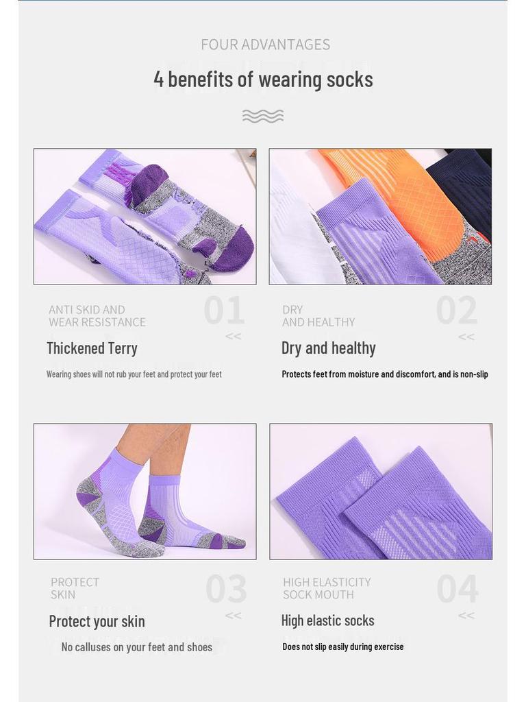 Носки унисекс до середины икры CoolMax, дышащие, антибактериальные, для бега, с утолщенной махровой подошвой