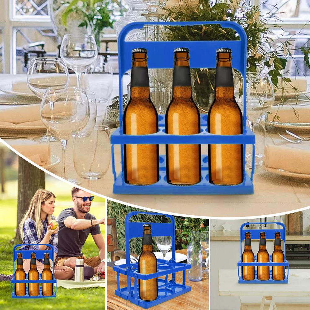 Folding Beer Basket Reusable Drink Holder Storage Rack Drink Kitchen Handle Holder KTV Beverage Q9G8