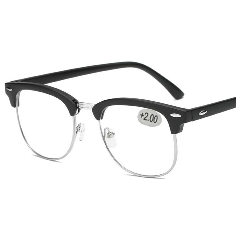 Metal Half Frame Reading Glasses Presbyopic Eyewear Male Female Far sight Glasses with strength +0.5 +0.75 +1.0 +1.25 To +4.0