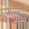 5Pcs Windproof Metal Hanger for Clothes Home Pants Coat Non-slip Drying Hangers with Adjustable Clips Closets Storage Organizer