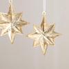 Gold Shiny Acrylic Explosion Star Pentagram Pendant Christmas Tree Ornament with Faux Gemstone.