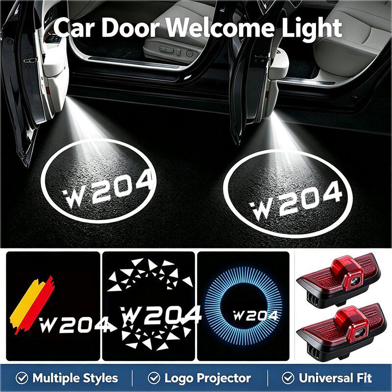 2PCS For Mercedes Benz C Class W204 2010‑2013 C260 LED Car Emblem Door Welcome Light Ghost Shadow Projector Lamps Accessories
