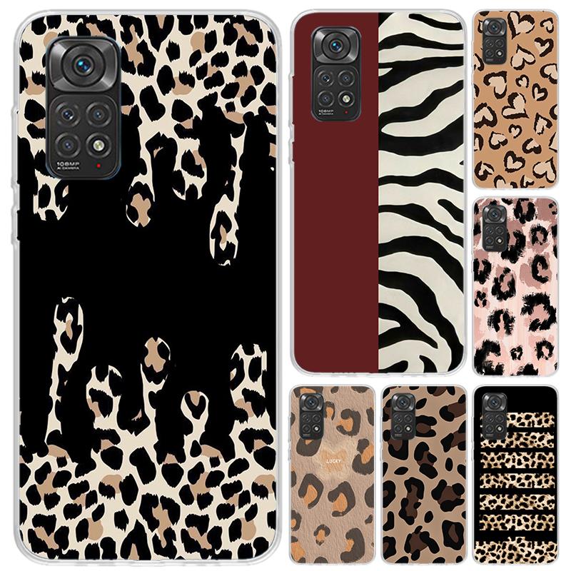 Чехол с леопардовым принтом для Xiaomi Redmi Note 15 14 14S 13 12S 12 Pro 11S 11 Plus 11T 11E 10S Мягкий чехол-накладка с принтом Redmi Note