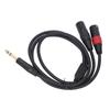 Unbalanced Y Splitter Cable 6.35mm Stereo Breakout Cable  Signal Splitting
