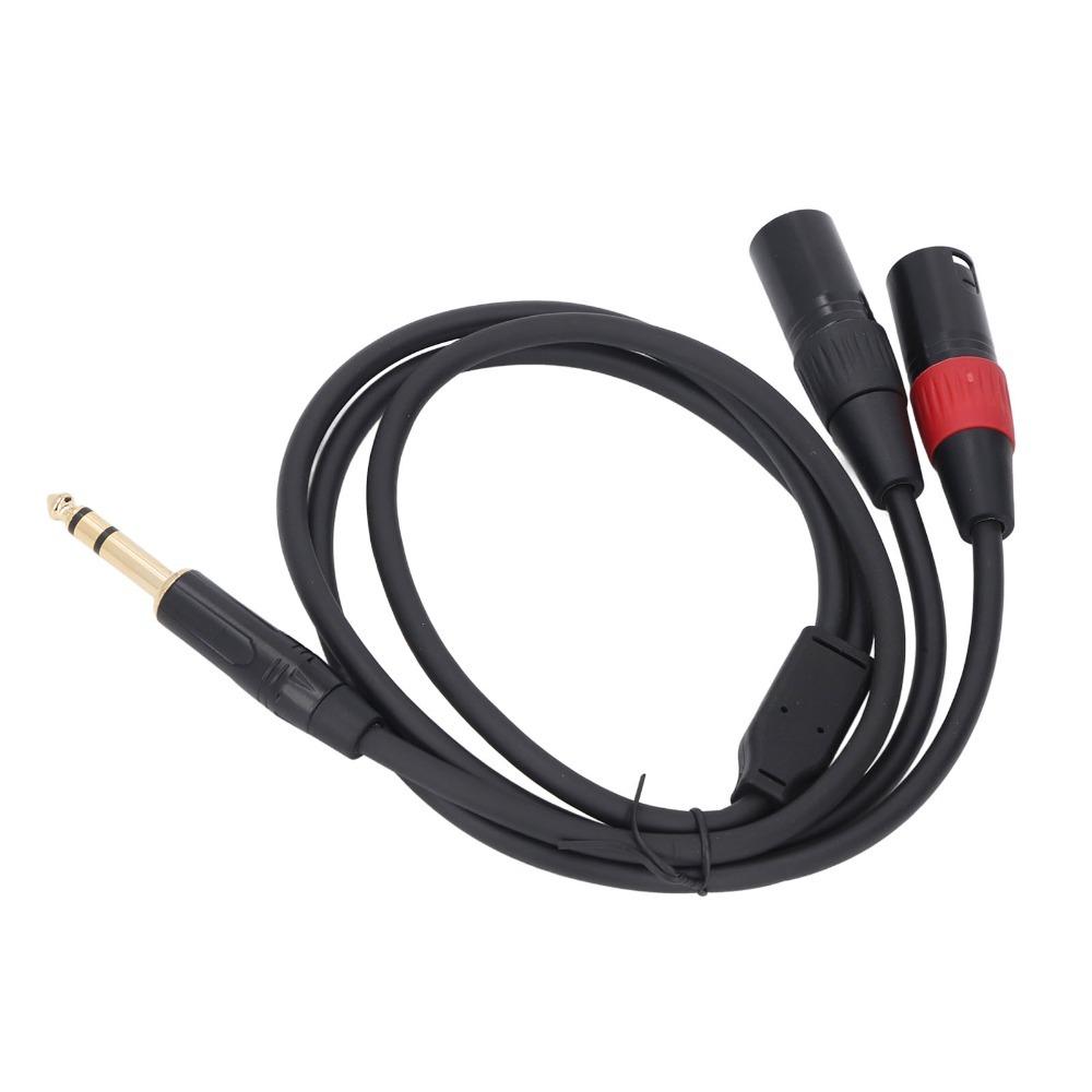 Unbalanced Y Splitter Cable 6.35mm Stereo Breakout Cable Signal Splitting