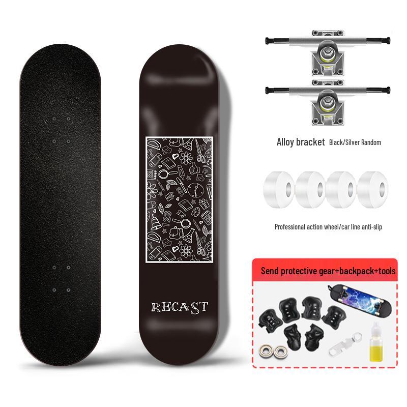 Начинающий скейтборд с двойным изгибом для уличного катания - Профессиональная короткая доска для мальчиков, девочек и взрослых
