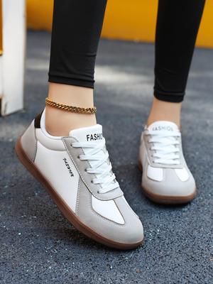Новые весенние белые кроссовки на толстой подошве, идеально подходящие для спорта и повседневной носки