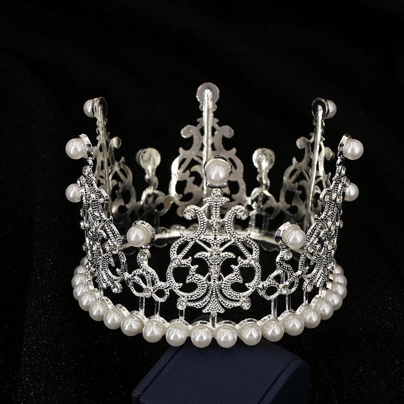Тиара дети день рождения ребенок полный круг корона невеста ювелирные изделия свадьба изюминка жемчуг торт выпечка