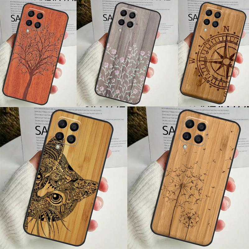 Натуральный бамбуковый узор с рисунком дерева для Samsung Galaxy M12 M32 M52 M14 M34 M54 M21 M51 M31 M30s M20 M15 M55 M13 M33 M53 чехол