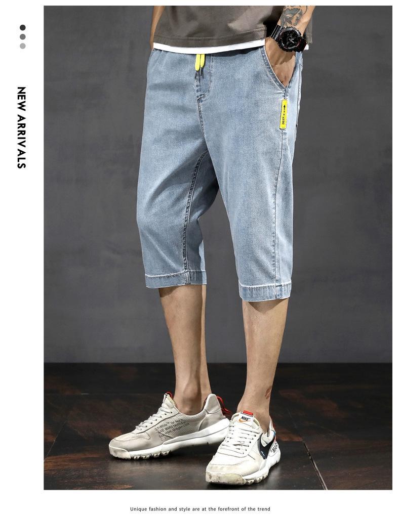 Мужские модные облегающие шорты из рваного денима с вышивкой