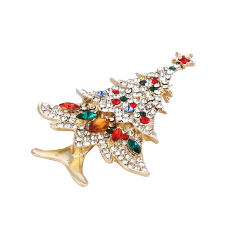 Brooch Pin Enamel Pin Christmas Tree Brooch Party Gifts Charm Ornaments Rhinestone Brooch