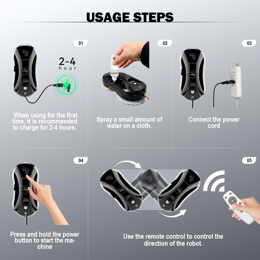 ChOVERY Vacuum Cleaner Window Electric Glass Window Cleaning Robot APP Control Robot Window Cleaner Automatic Water Spray