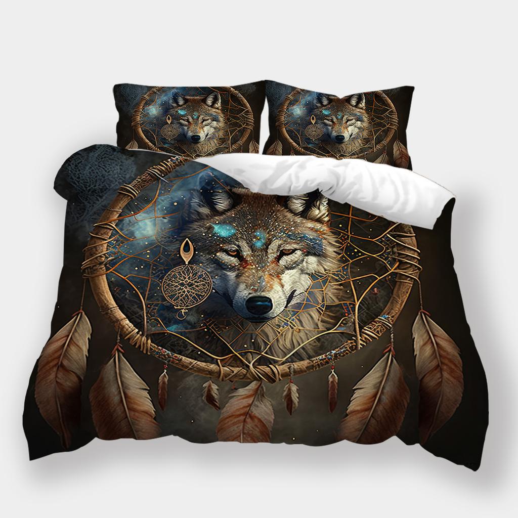 Комплект постельного белья с рисунком волка для дома, серия «Ловец снов», серия «Волк», постельное белье, наволочка, пододеяльник, AU240 * 270, очень большое украшение для дома