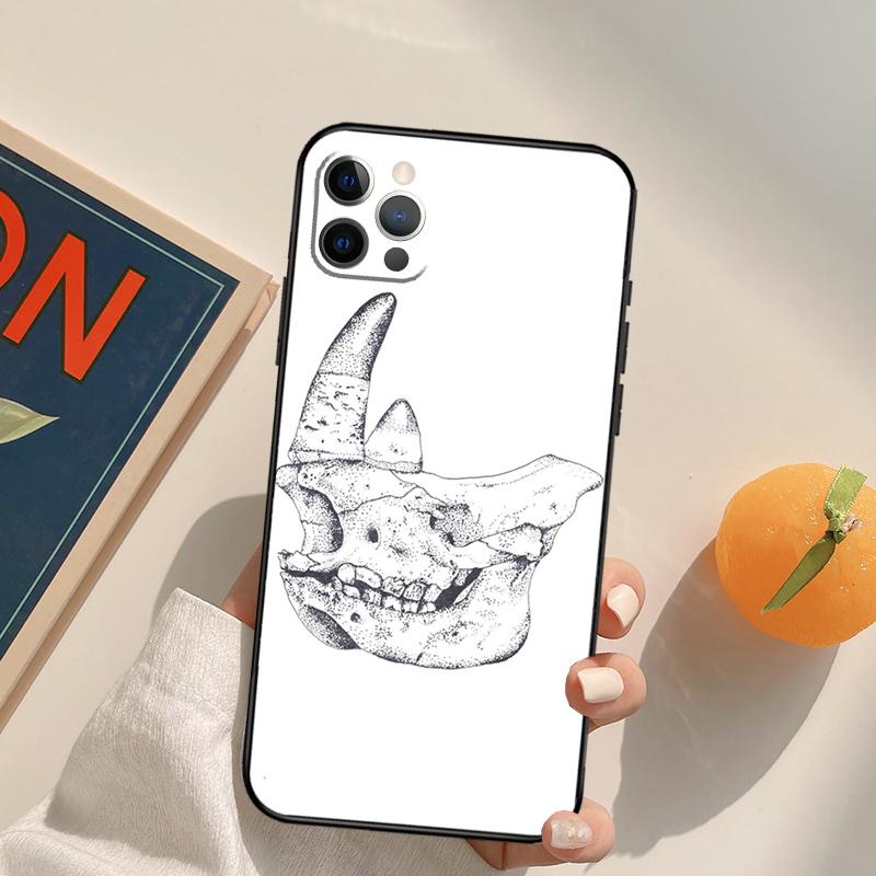 Чехол Funda с черепом носорога Mudhorn для iPhone 16 Pro Max 15 14 11 12 13 Pro Max Mini XR 16e 16 15 Plus