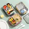 Stainless Steel Divided Bento Box with Tableware for Adults Kids Students Portable Lunch Box Leakproof Food Storage Containers