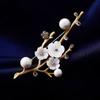 Plum Blossom Snow Shell Brooch Pearl Temperament Corsage Versatile Coat Suit Accessories