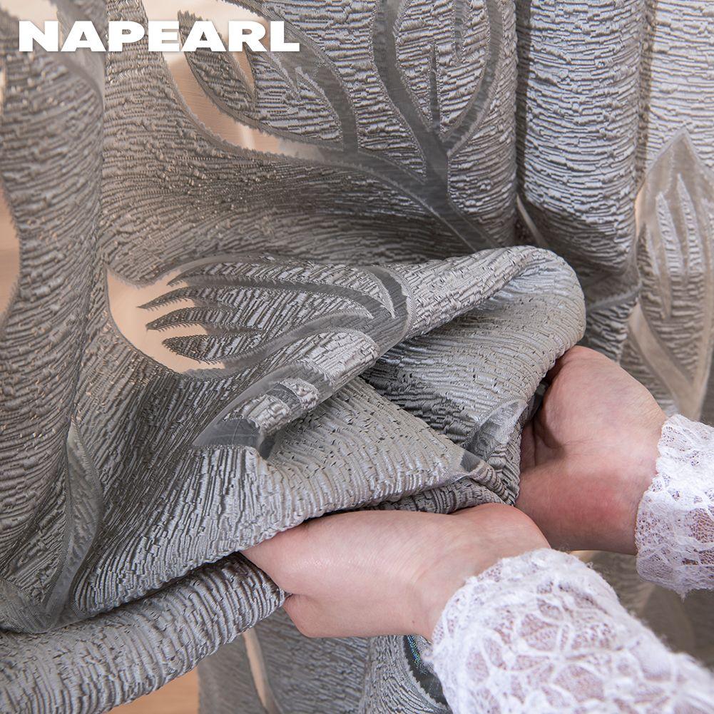 1 шт. NAPEARL, современная модная прозрачная занавеска с узором ветвей, тюль для гостиной, окна, кухни, занавеска