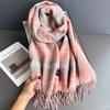 New Fashion Stripes Women's Winter Scarf Imitation Cashmere Warm Shawls Wraps Thicked Pashmina Female Blanket Scarves