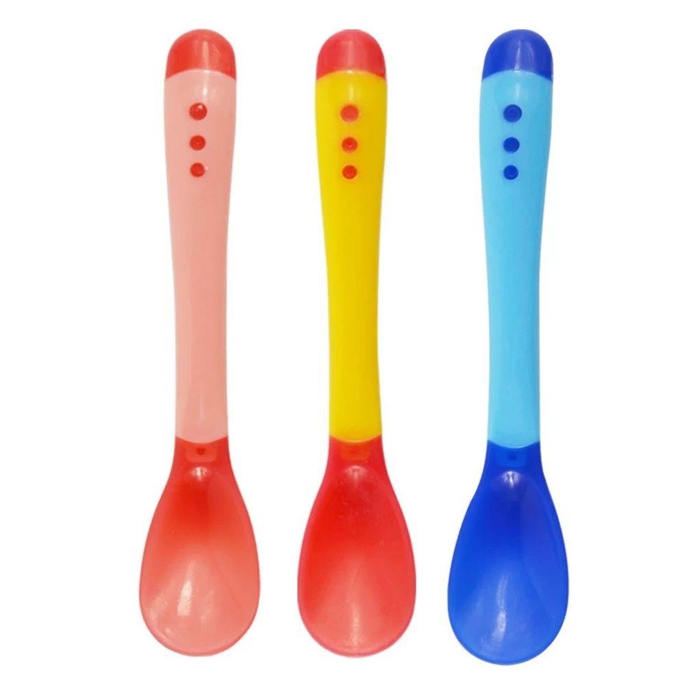 Feeding Tools Feeding Infant Soft Temperature Sensing Spoon Fork Toddler Flatware Silicone Spoon