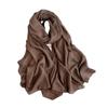 Autumn and Winter New Imitation Cotton Linen Scarf Ladies Solid Colour Silk Scarf Retro Khaki Monochrome Long Scarf Decorative Long Shawl