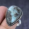 Caribbean Larimar Gemstone Handmade 925 Steling Silver Gift Ring Size 8.5 W0f56