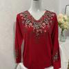 Middle Aged Women Knitted Sweater Pullover Knit Sweaters Elegant Embroidered Base Layer