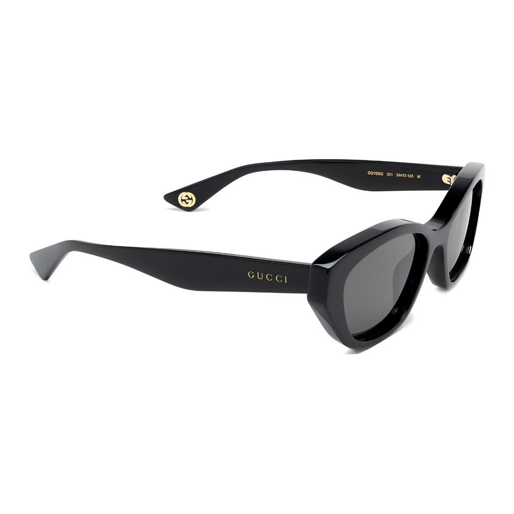 Gucci Ацетатные солнцезащитные очки неправильной формы с деталью в виде буквы женские черные