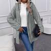 Women's Solid Color Fashion Casual Warm Fashion Diamond Plush Hooded Cardigan Coat
