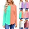 Women's Fashion Printed Round Neck Long Sleeve T-shirt Casual Autumn Tops