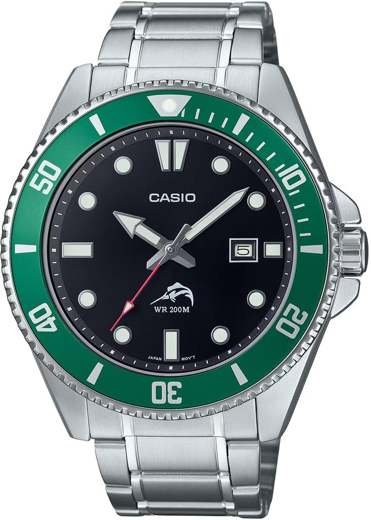 Casio Standard Analog Sports 20 ATM Water Resistant Watch Green Bezel Metal Band Overseas Model [Casio] MDV-106DD-1A3V Men's [Item]