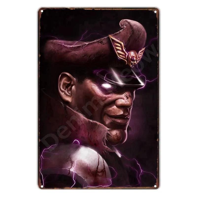 Аниме The King Of Fighters Винтажная Металлическая Табличка, Постер Настенного Искусства, Файтинги, Ретро Табличка для Бара, Клуба, Мужской Пещеры, Домашний Декор Стен