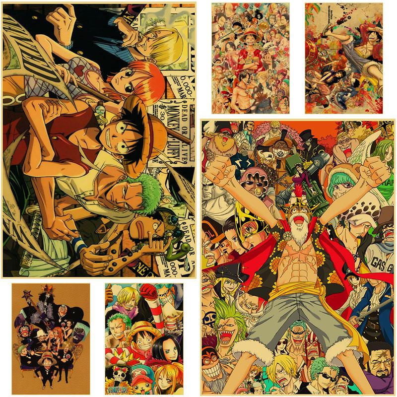 Классический аниме-постер, стикер на стену, ретро-плакаты на крафт-бумаге и принты, аниме-декор, украшение для гостиной, бара, кафе, постер