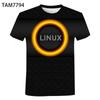 Summer Male And Female 3DT Shirt Sex Streetwear Short-sleeved Hip-hop Amoled Terminal Linux Top T-shirt