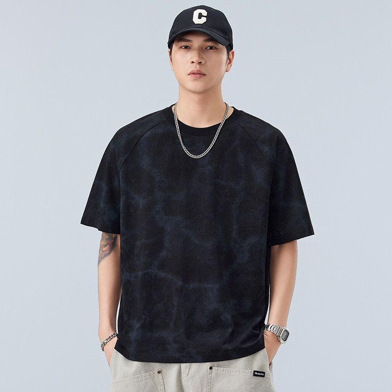 Cooling Breathable! Elastic and Stylish! Foreign Trade Export Cut the Tag off T-shirt Men's Short sleeve Brand Clearance Leak Detection Summer