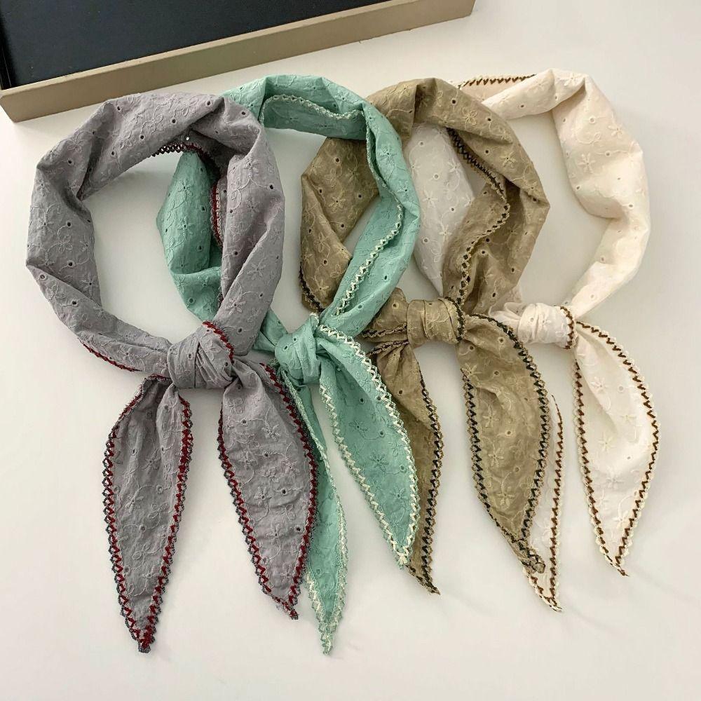 Cotton Triangle Hair Head Soft Silk Scarf Fashion Flower Neck Scarf Summer