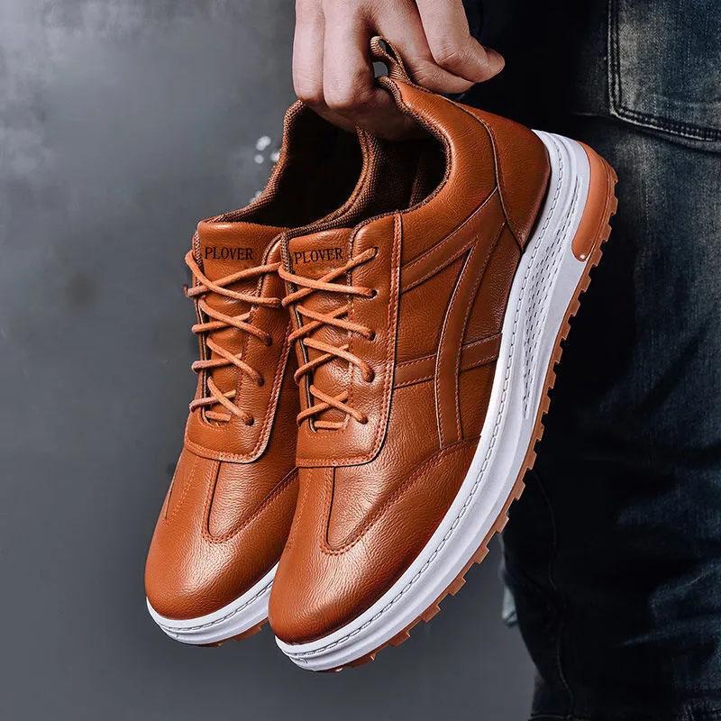 Men's Casual Lace Up Board Shoes High Quality All-match Sneakers Non-slip Wear-resistant Work Shoes Soft Sole Surface
