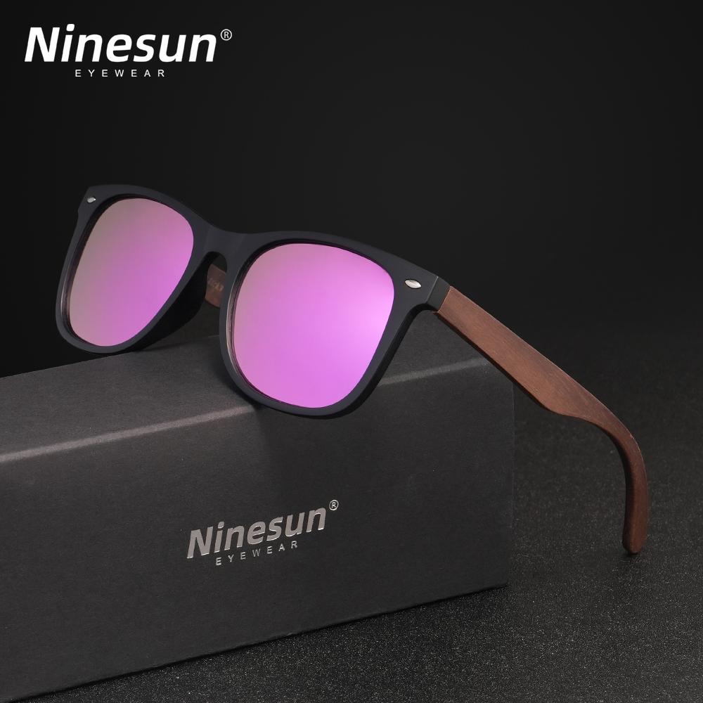 NINSUN Walnut Wood Sunglasses Men Wooden Sunglasses Women Brand Designer Mirror Original Wood Sun Glasses Retro De Sol Masculino