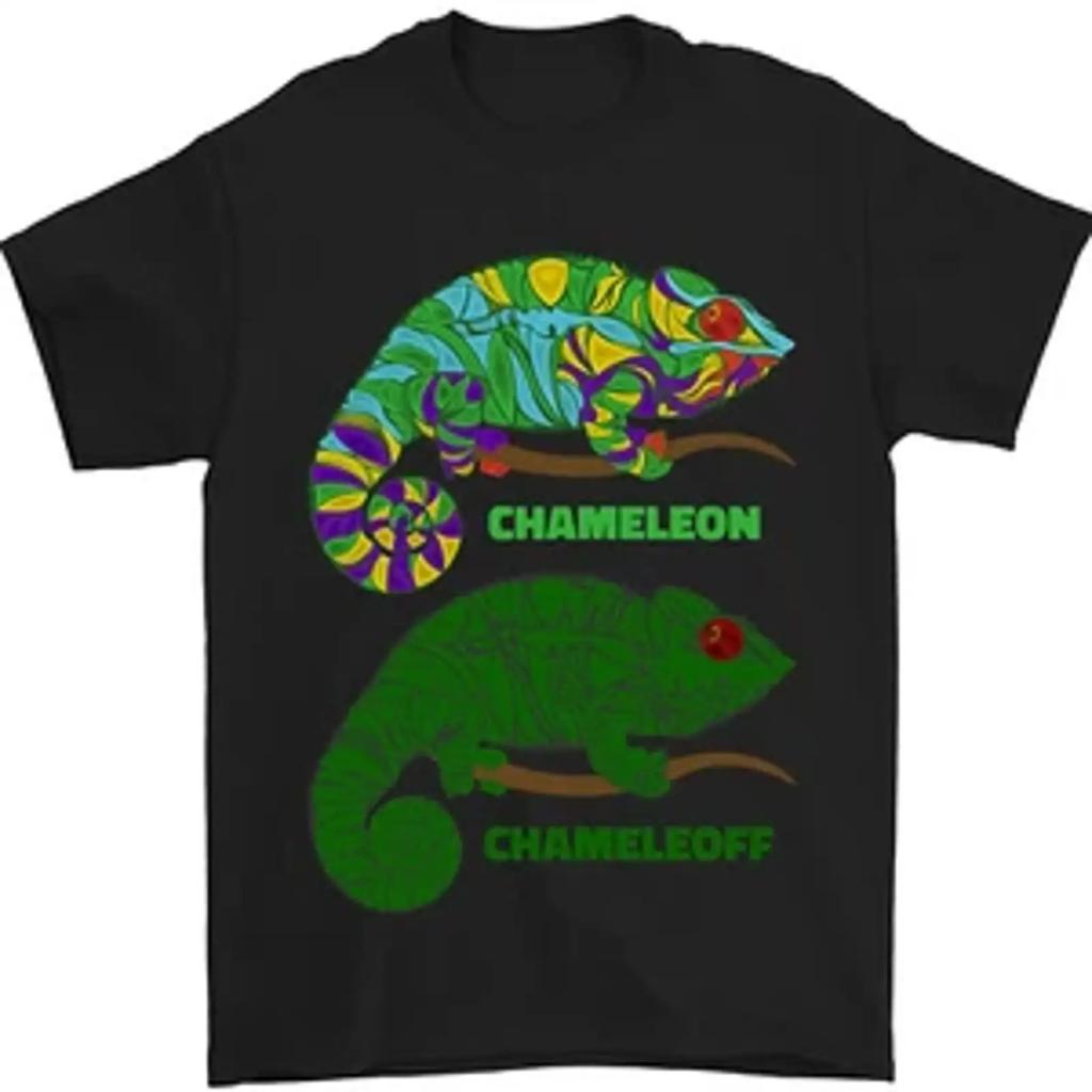 Chameleoff Chameleon Funny Off On Unisexs T Shirt 100 Cotton Vintage Top For Everyday Wear Stylish Designer Clothes
