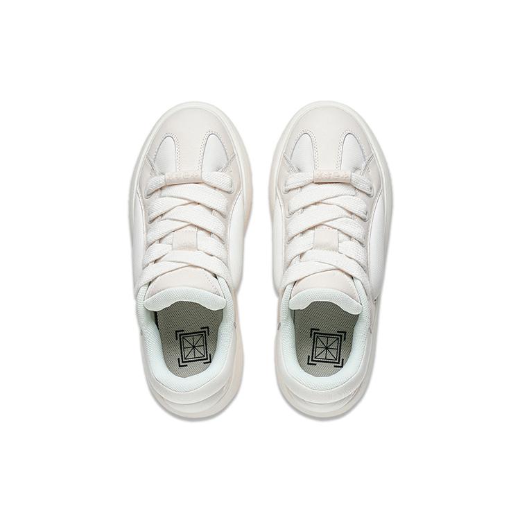 Li Ning Yun You C4D Кожаные Низкие Повседневные Кроссовки Женские Экрю AZGT090-4