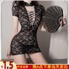 Sexy lingerie flirting hot cheongsam bed sleeping clothes midnight charm sexy open crotch uniform, tied flag