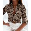 Women's Spring and Autumn Tops Long Sleeve Shirt Printed Shirt Women